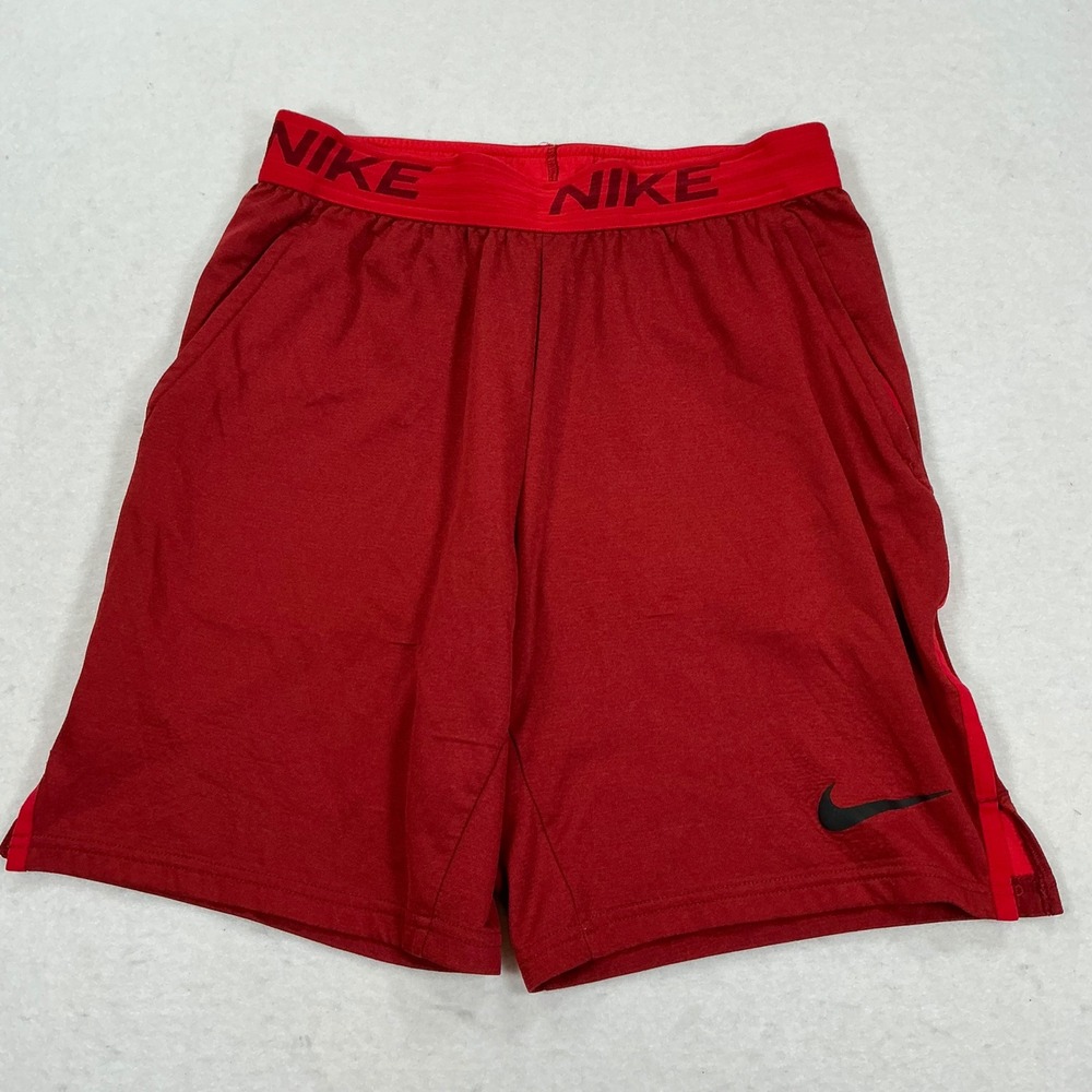 Nike Dri-FIT Mens Red Athletic Training Shorts Size Small Pockets Gym Workout